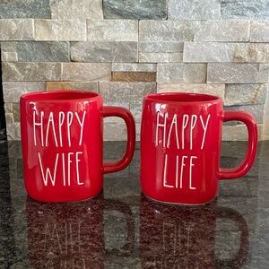 Rae Dunn Happy Wife Happy Life Mugs